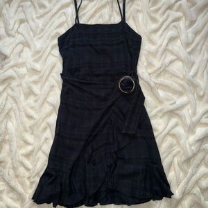 American Eagle Outfitters Black Ruffled Mini Dress